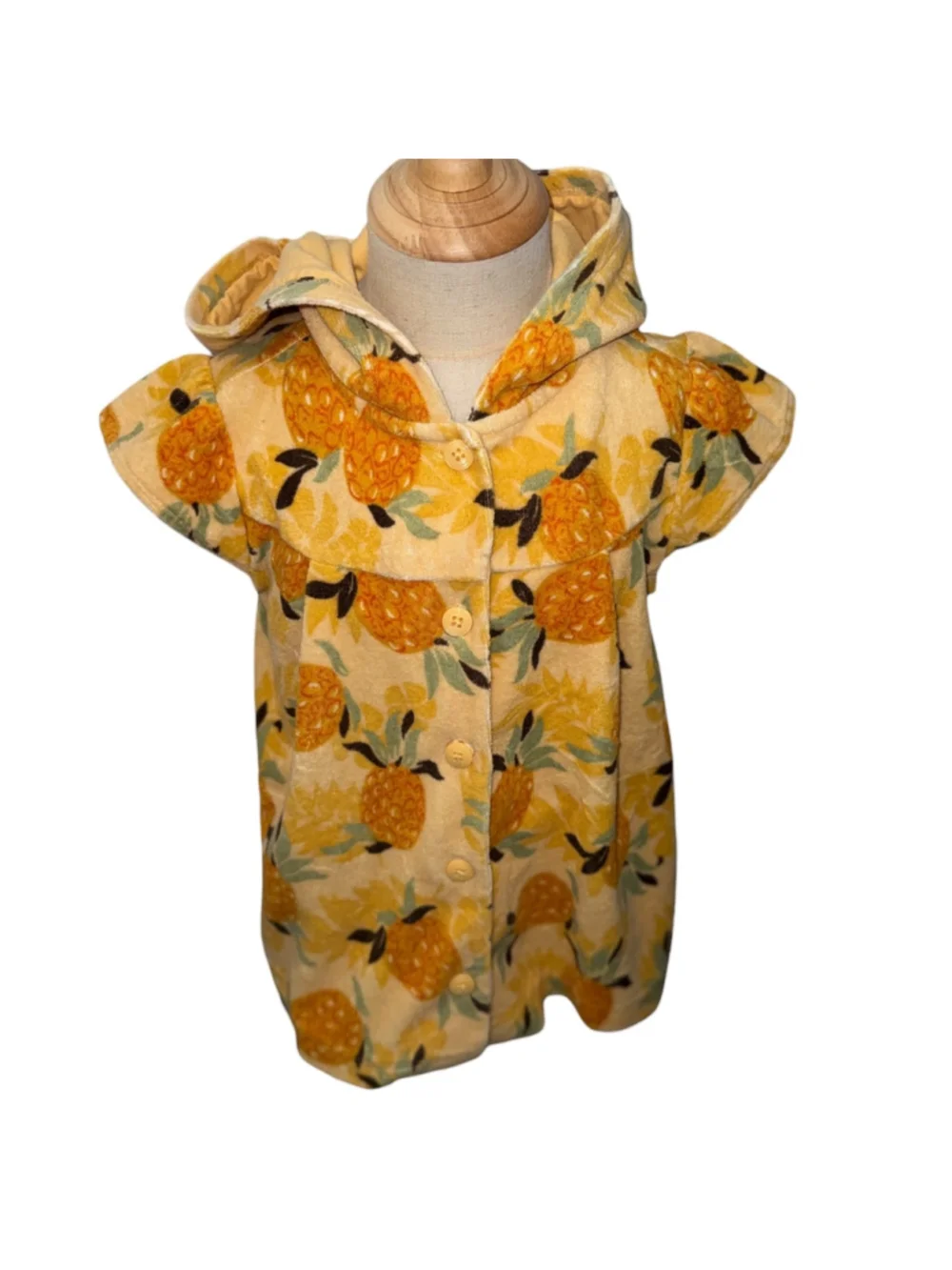 Pineapple Girls 3T Hooded Terry Cloth Swim Cover-Up Pineapple Print